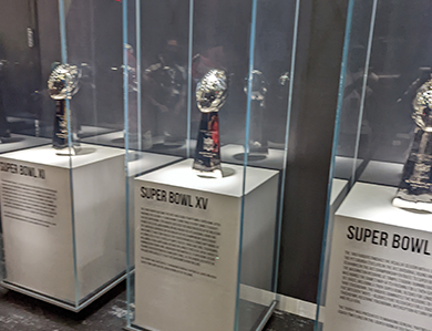 Super Bowl trophies display